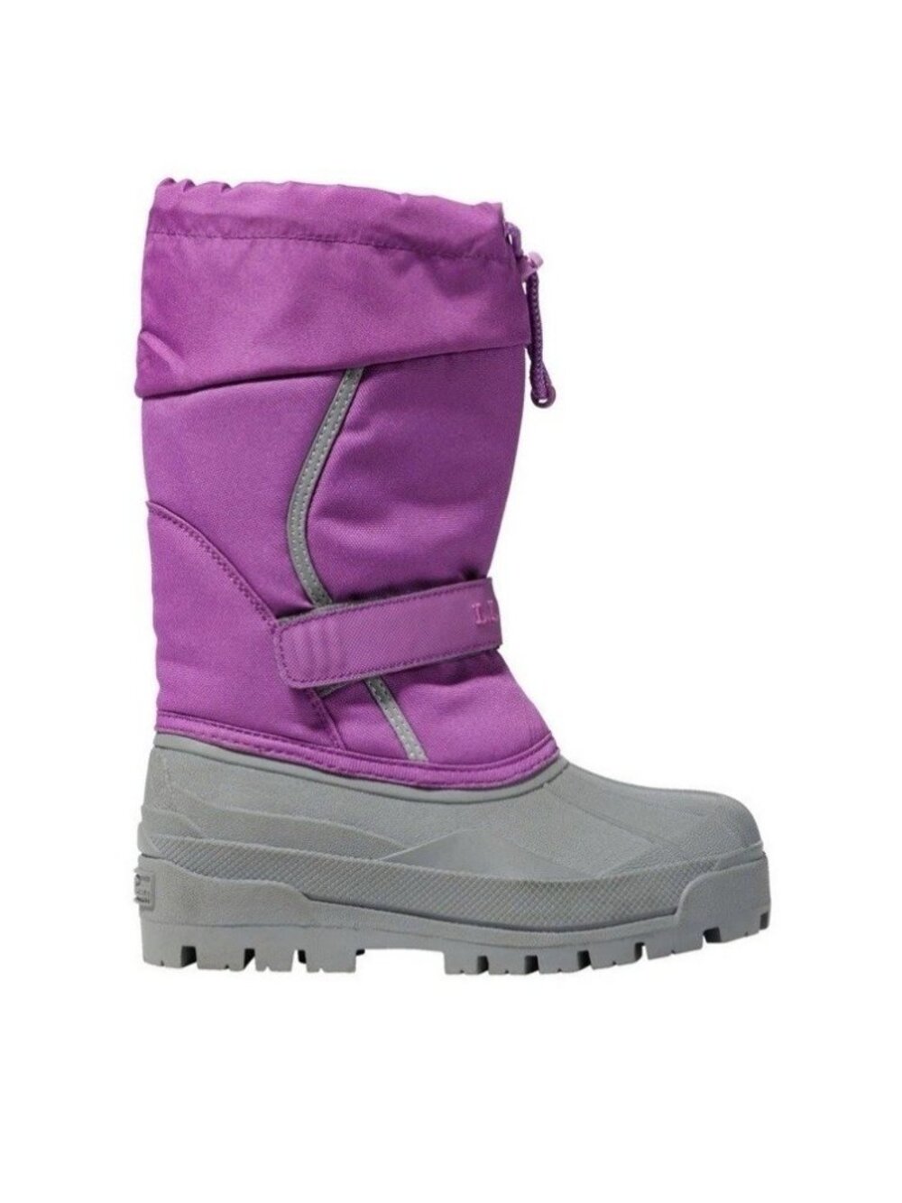 LL Bean Kids Winter Snow Boots Purple Gray Size 4 Warm Insulated Waterproof